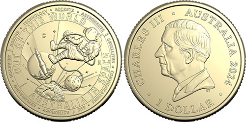 One dollar 2024 C Out of This World - Australian coin