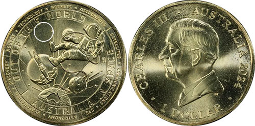 One dollar 2024 Missing Mint Mark Out of This World - Australian coin