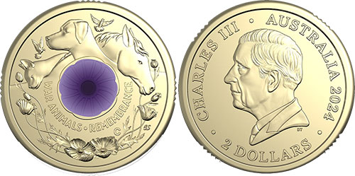 1 dollar C 2024 War Animals Remembrance
