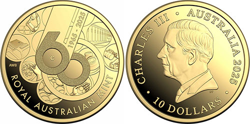 1 dollar 2025 60th Anniversary Gold Australia Coin