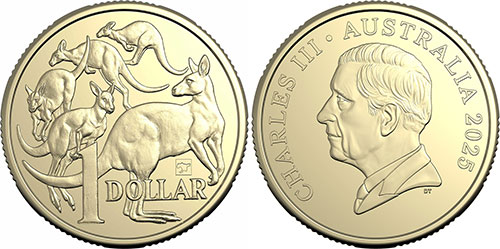 One dollar 2025 Melbourne Map Privy Mark Australian coin
