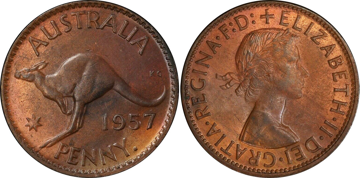 Penny 1957 - Australian coin