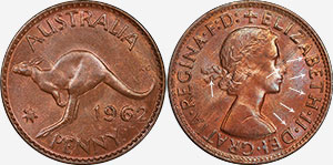 Penny 1962 Double Die Australia