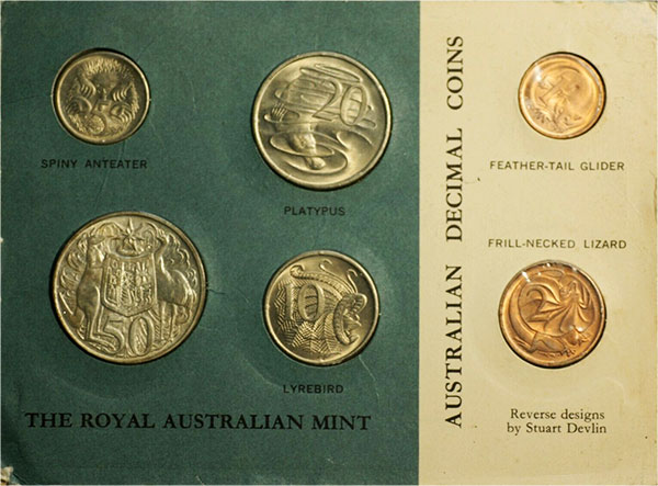 1966 uncirculated Royal Australian Mint coins set blue card