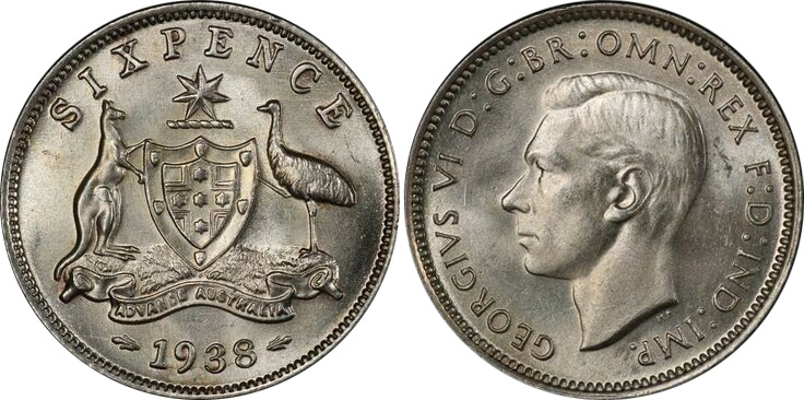 Sixpence 1941 - Australian coin