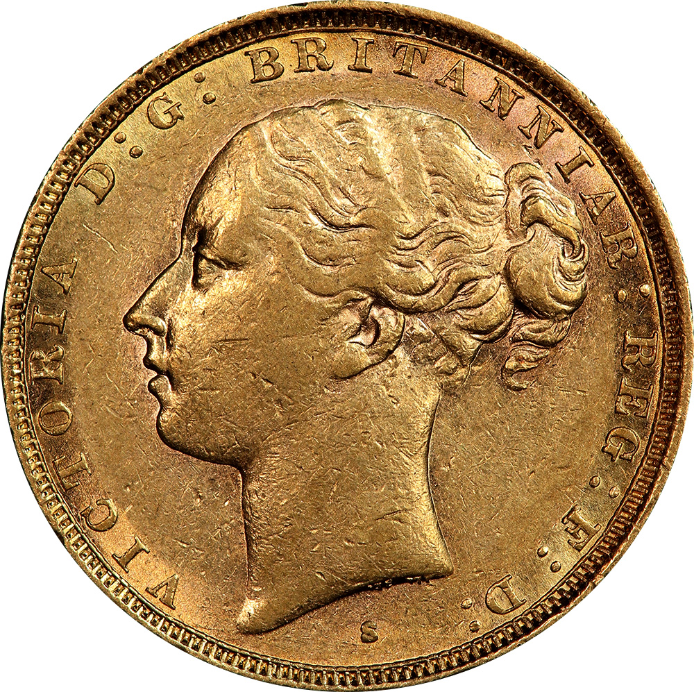 AU-50 - Sovereign - 1871 to 1887 - Young head