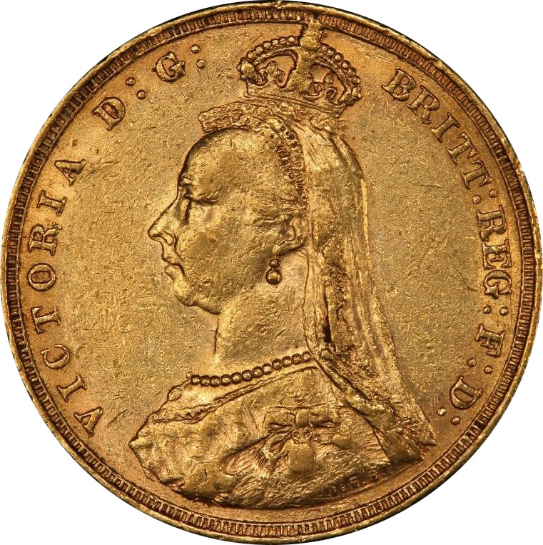 AU-50 - Sovereign - 1887 to 1893 - Jubilee head