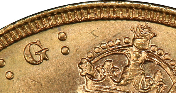 Sovereign 1875 - Near G Obverse 2 - Australia Gold Coin
