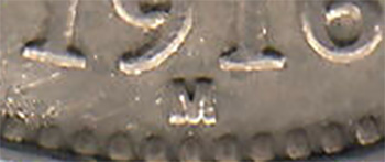 Sixpence 1916 M - Melbourne Mint Pre-decimal coin