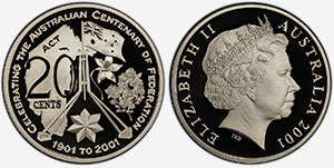 20 cents 2001 Australian Capital Territory