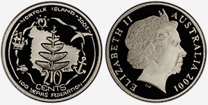 20 cents 2001 Norfolk Island