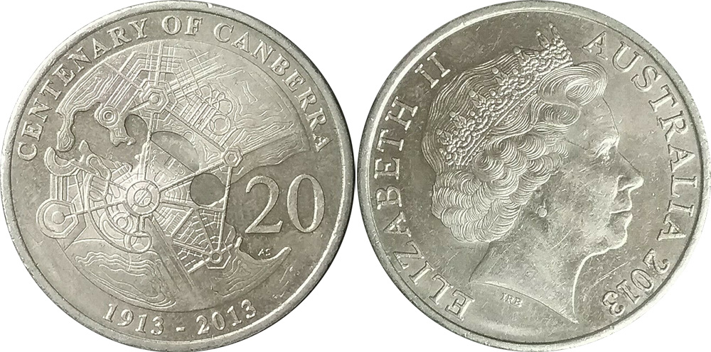 Twenty cent 2013 - Centenary of Canberra - 20 cents - Decimal coin