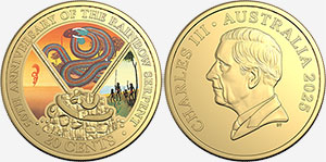 20 cents 2025 Rainbow Serpent Gold Plated Australia