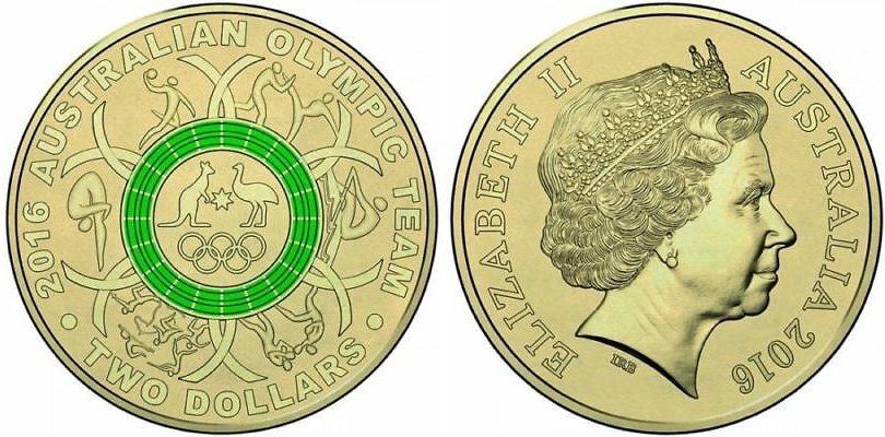 Two dollar 2016 - Olympics - Green - 2 dollars