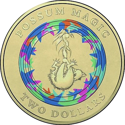 Two dollar 2017 - Possum Magic - Colorized Invisible Hush - 2 dollars