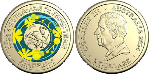 Two dollar 2024 Olympic Team Allezaus  - Australian coin