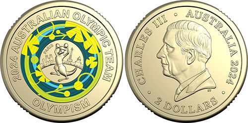 Two dollar 2024 Olympic Team Olympism  - Australian coin