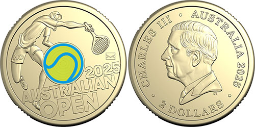 Two dollar 2025 Men's Australian Open Envelope Australian coin