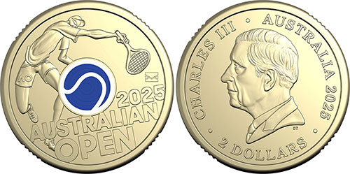 Two dollar 2025 Men's Australian Open Envelope Australian coin