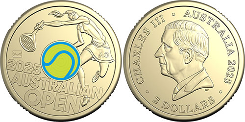 Two dollar 2025 Men's Australian Open Envelope Australian coin