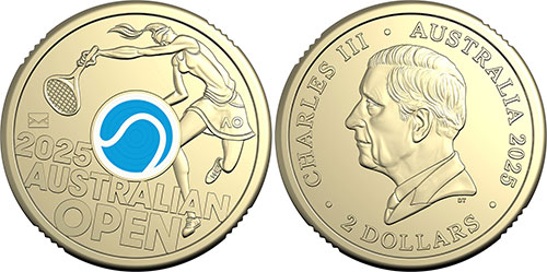 Two dollar 2025 Men's Australian Open Envelope Australian coin