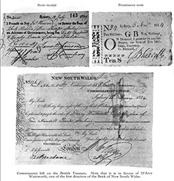 Store receipt, promissory note and commissariat bill