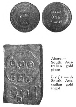 South Australian gold piece and gold ingot
