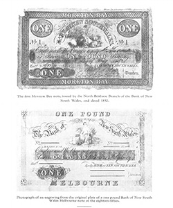 Moreton Bay Note and one pound Bank of New South Wales Melbourne